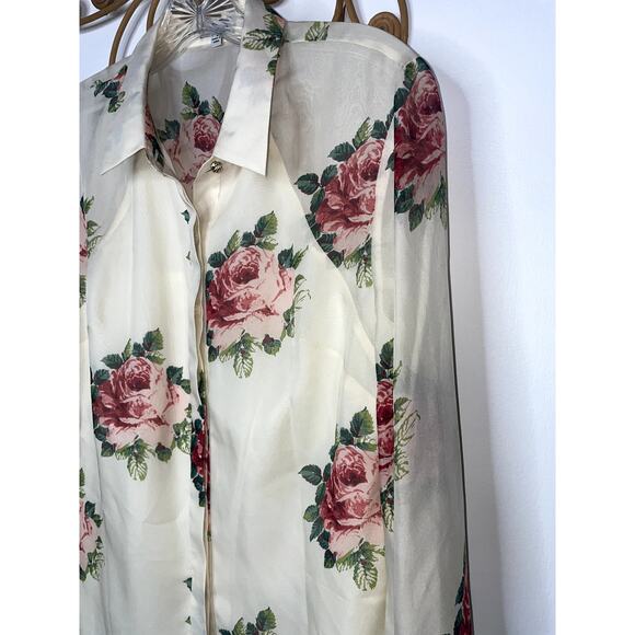 J. Peterman New Era English Blouse ivory, pink 6 - Picture 5 of 8